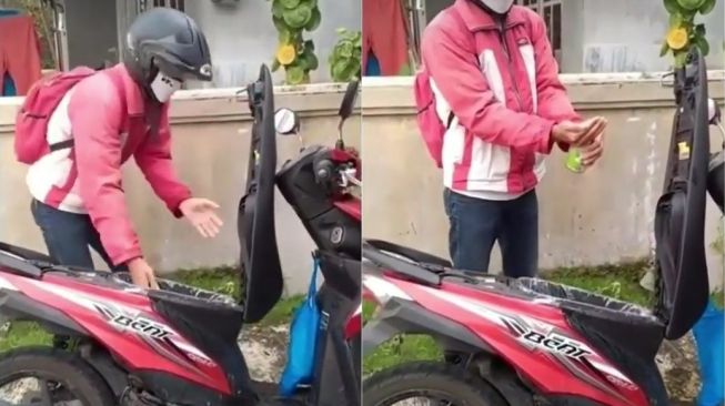 Kocak! Cara Pemotor Honda BeAT Kampanyekan Gerakan Cuci Tangan