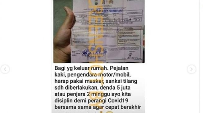 CEK FAKTA: Berkendara Tak Pakai Masker Didenda Rp 5 Juta?