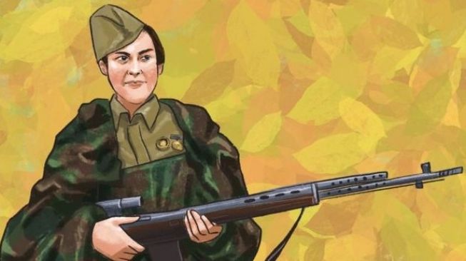 Ilustrasi Lyudmila Pavlichenko. [Dok. BBC]