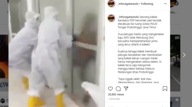 Viral Kakek Berontak Jebol Pintu, Diduga PDP Tak Betah Diisolasi