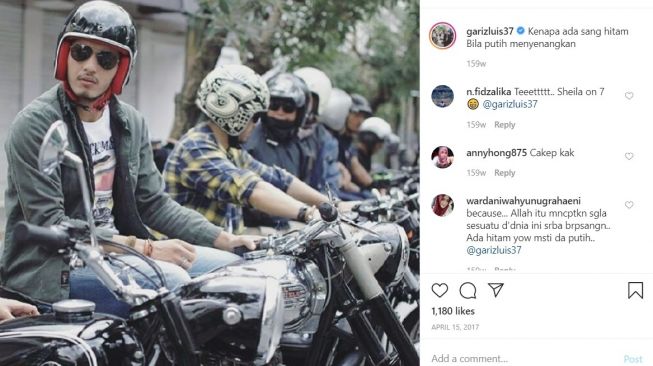 Gariz Luis berpose di atas moge (Instagram-garisluis37)