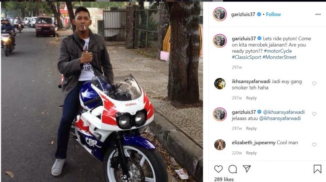 Gariz luis naik moge Honda legendaris nih (Instagram-garisluis37)