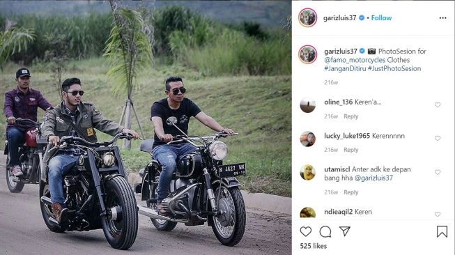 Bikin ngiler dah moge yang dikendarainya (Instagram-garisluis37)