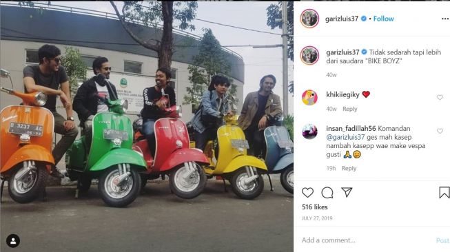 Pose bersama komunitas Vespa (Instagram-garisluis37)