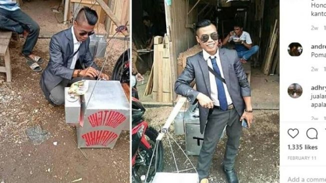 Bak Sultan, Pedagang Bakso Keliling Ini Pakai Jas Pikul Dagangan!