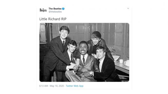 Ucapan duka meninggalnya Little Richard. [Twitter]