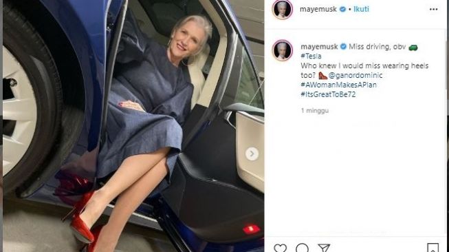Maye Musk, ibu Elon Musk. (Instagram/@mayemusk)
