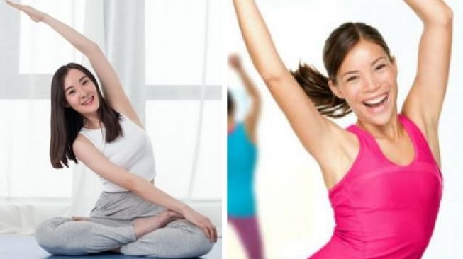 Ilustrasi kolase yoga dan aerobik. (Shutterstock)