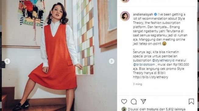 Gaya fesyen Andien saat hamil. (Instagram/@andienaisyah)