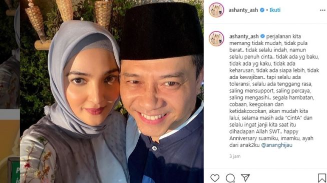 Unggahan Ashanty bersama suaminya, Anang Hermansyah [Instagram/@ashanty_ash]