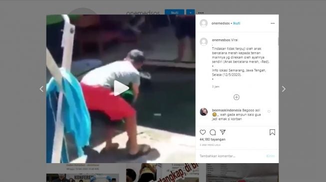 Viral Bocah Pukul Temannya hingga Tersungkur, Ayahnya Hanya Merekam (Instagram)