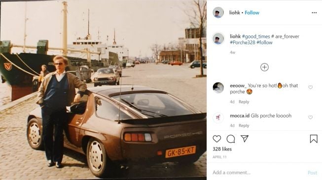 Laurens pose bersama Porsche 928S (Instagram-liohk)