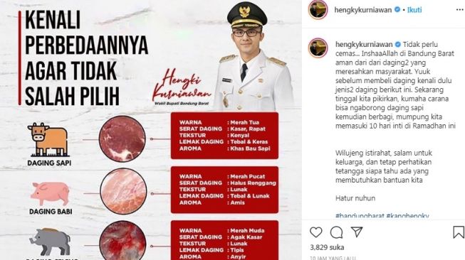 Unggahan Hengky Kurniawan [Instagram/@hengkykurniawan]