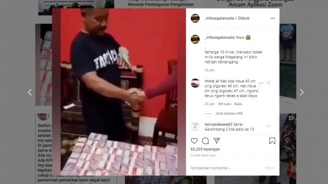 Viral transaksi jual beli tokek dengan harga Rp 10 miliar (Instagram)