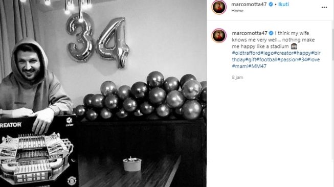 Bek Persija Jakarta, Marco Motta, ulang tahun ke-34. (Instagram/@marcomotta47).