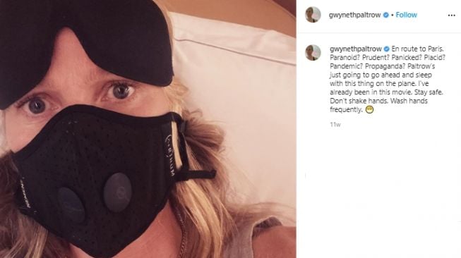 Postingan Gywneth Paltrow Menyoal Pandemi dan Film Contagion. (instagram.com/gywnethpaltrow)