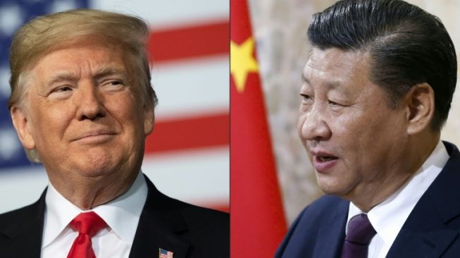 Donald Trump dan Xi Jinping. AFP/File / Jim WATSON, PETER KLAUNZER