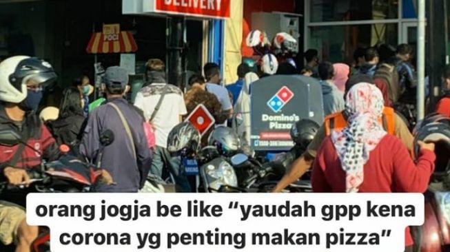 Domino Pizza Jogja Dipadati Pembeli, Netizen: McD Sarinah Jilid 2?