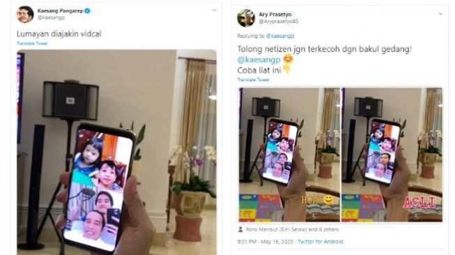 Kaesang Video Call bersama Jokowi dan Keponakannya (Twitter)