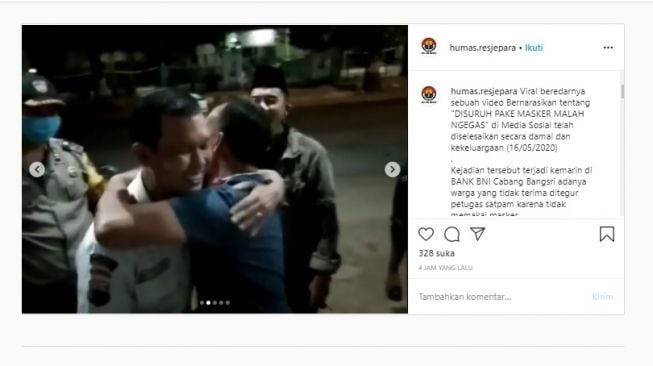 Viral pria bentak dan dorong security bank akhirnya berdamai (Instagram)