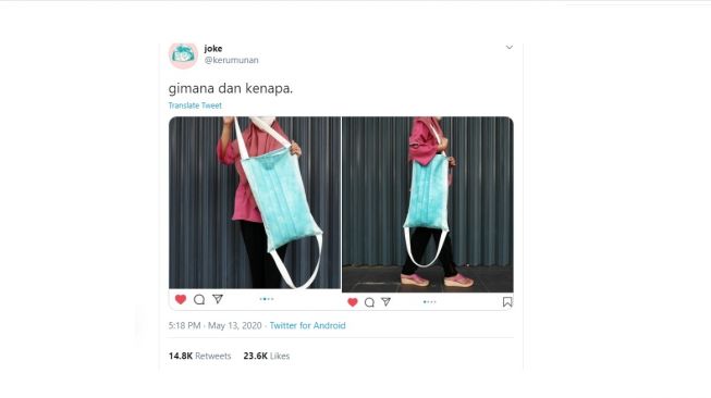 Tas masker. [Twitter]