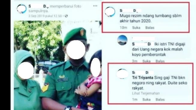 Istri Berdoa Di Medsos Agar Rezim Tumbang Anggota Tni Ditahan 14 Hari