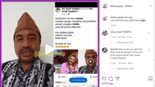 Andre Taulany dan Rina Nose dianggap hina marga orang Maluku [Instagram]