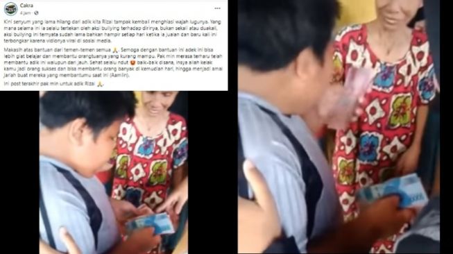 Viral bocah penjual gorengan yang dibully sekarnag tersenyum lagi (Facebook)