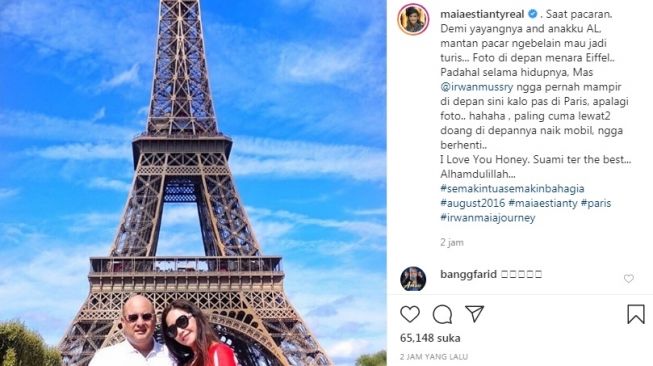 Unggahan Maia Estianty bersama dengan suaminya, Irwan Mussry. [Instagram/@maiaestiantyreal]