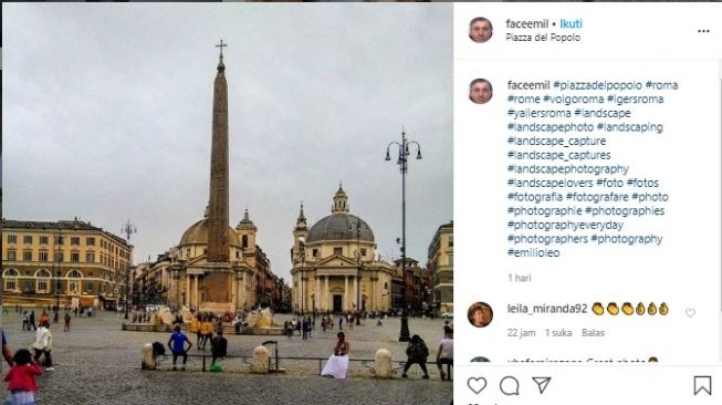 Piazza del Popolo, Italia saat hari pertama dibuka kembali (Instagram)