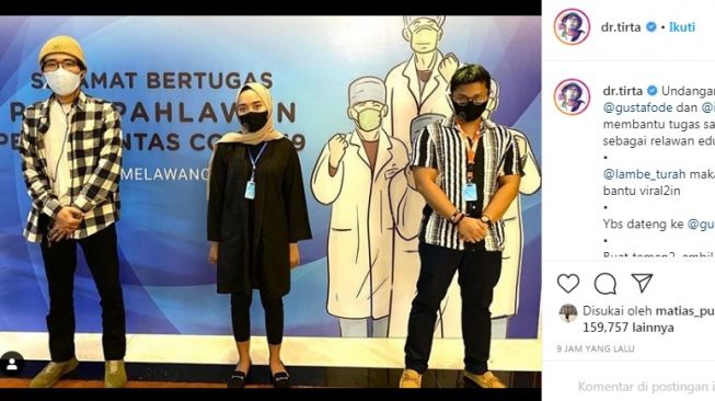 Unggahan Dokter Tirta bersama Indira Kalistha dan suaminya, Aa Utap [Instagram/@dr.tirta]