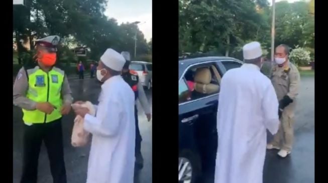 Video Pria Berjubah Murka ke Polisi, Diduga Gegara Langgar PSBB