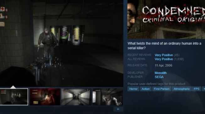 Condemned: Criminal Origins. [Steampowered]