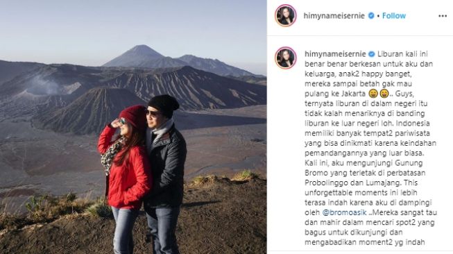 Awet Muda dan Selalu Tampil Segar Bugar, Intip 5 Potret Liburan Tante Ernie. (Instagram/@himynameisernie)