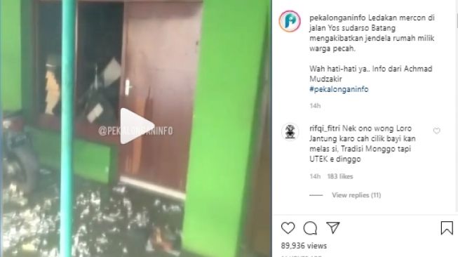 Warganet Geram, Kaca Rumah Warga Pecah Berkeping-keping Gara-gara Petasan