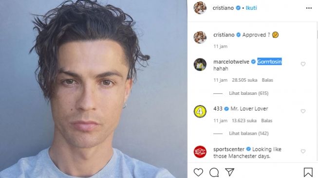 Cristiano Ronaldo memamerkan foto dengan rambut acak-acakan. (Instagram/@cristiano).