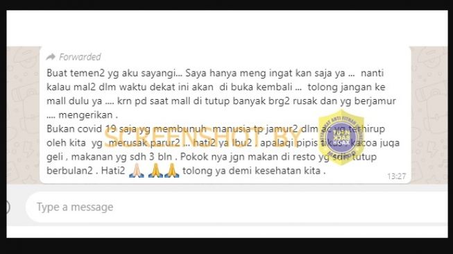 CEK FAKTA: Banyak Barang Rusak dan Berjamur, Warga Diimbau Tak ke Mal Dulu?