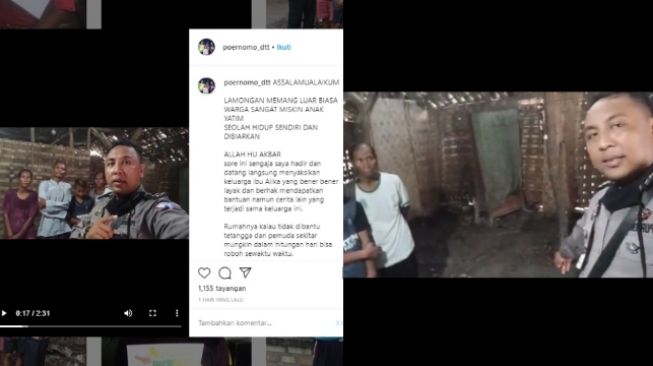 Keluarga Alika hidup di rumah yang nyaris roboh, tidur di tanah dan sama sekali tidak mendapatkan bantuan (Instagram @poernomo_dtt) 