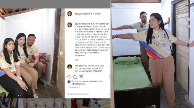 Agus Harimurti Yudhoyono alias AHY memperlihatkan rumah dan kamar masa remaja SBY (Instagram)