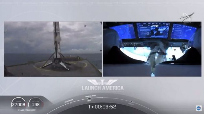 Peluncuran roket Dragon SpaceX. [AFP/NASA TV]