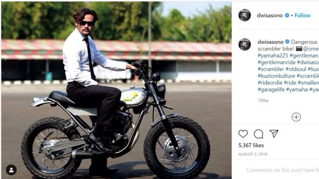 Terlihat macho kalau pakai motor ini (Instagram-dwisasono)