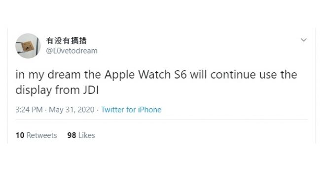 Postingan soal Apple Watch Series 6. [Twitter]