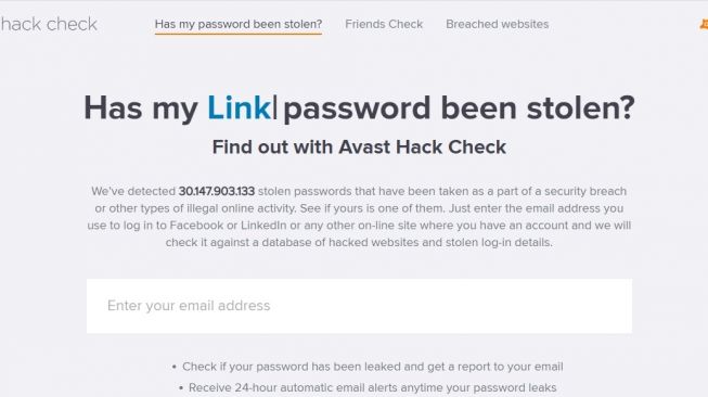 Avast Hack Check. [Avast] 