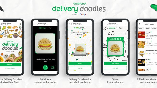 Grabfood delivery doodle. [Grab Indonesia]