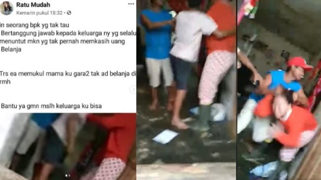 Viral Suami Banting Istri, Diduga Sering Minta Makan Tak Beri Uang Belanja (Facebook)