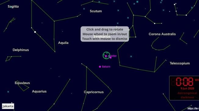 Konjungsi Bulan dan Jupiter Juni 2020. [In the Sky]