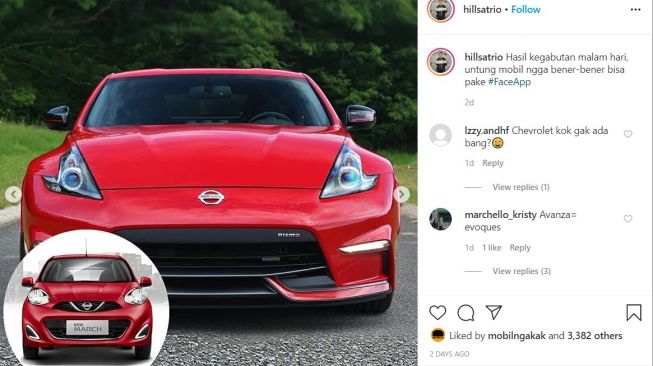 Nissan March FaceApp (Instagram-hillsatrio)