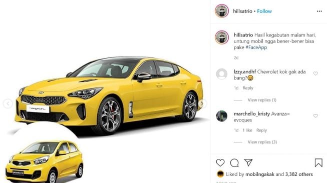 KIA Picanto FaceApp (Instagram-hillsatrio)