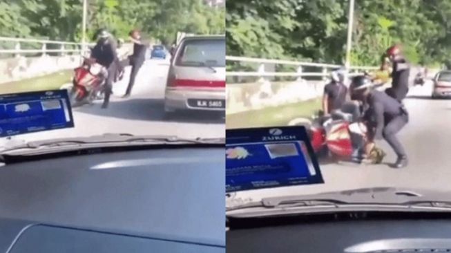 Viral Video Polisi Tendang Pemotor di Pinggir Jalan, Ini Fakta di Baliknya