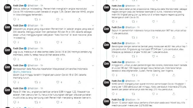 Fadli Zon ungkap 3 masalah kebijakan new normal di Indonesia (Twitter)